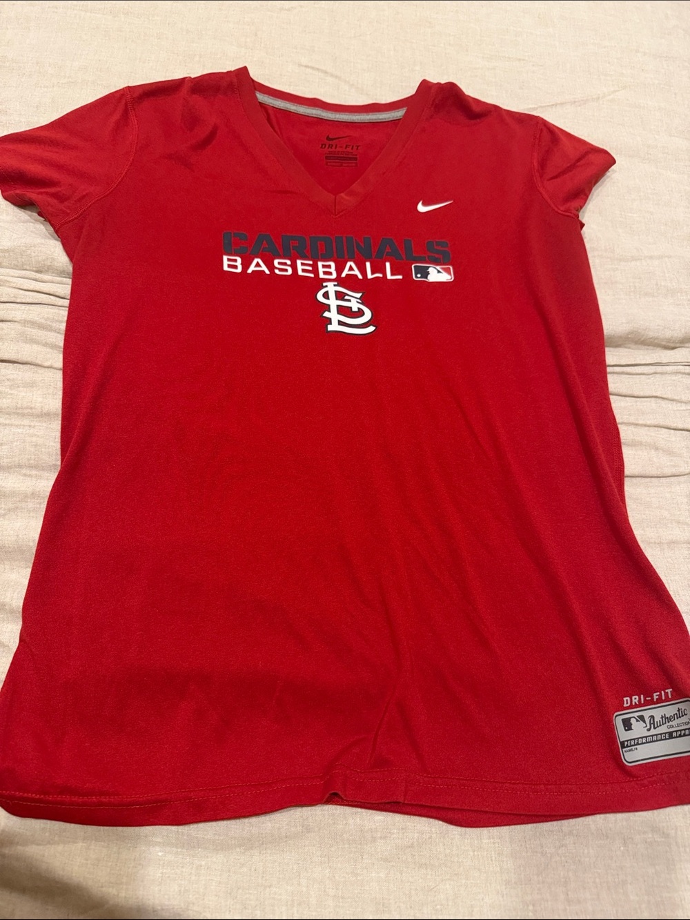 Nike Red St. Louis Cardinals V-Neck Baseball Tee